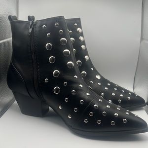 Adorable black studded ankle boots never been worn